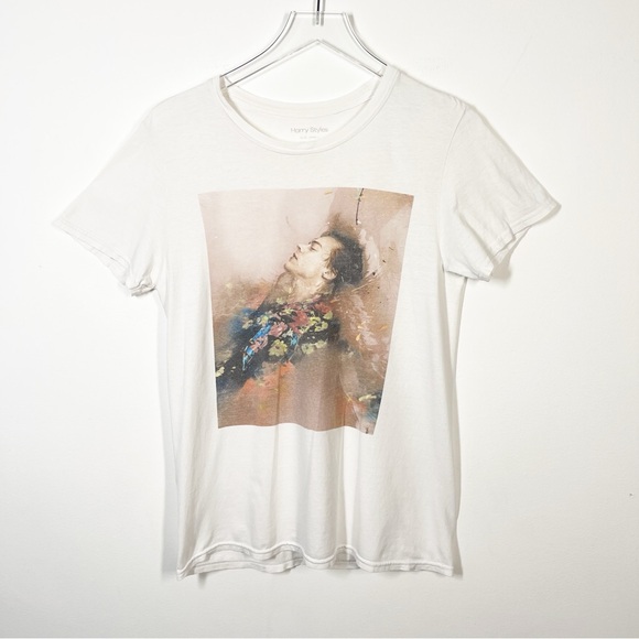 Harry Styles Official Women's Size Small White Cotton 2018 Tour Flower Bath Tee - Picture 1 of 8